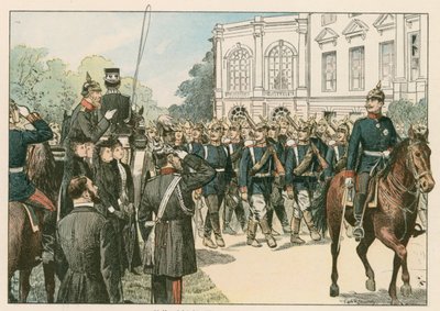 De laatste parade van Frederik III, Duitse keizer en koning van Pruisen, in 1888 door Carl Rohling